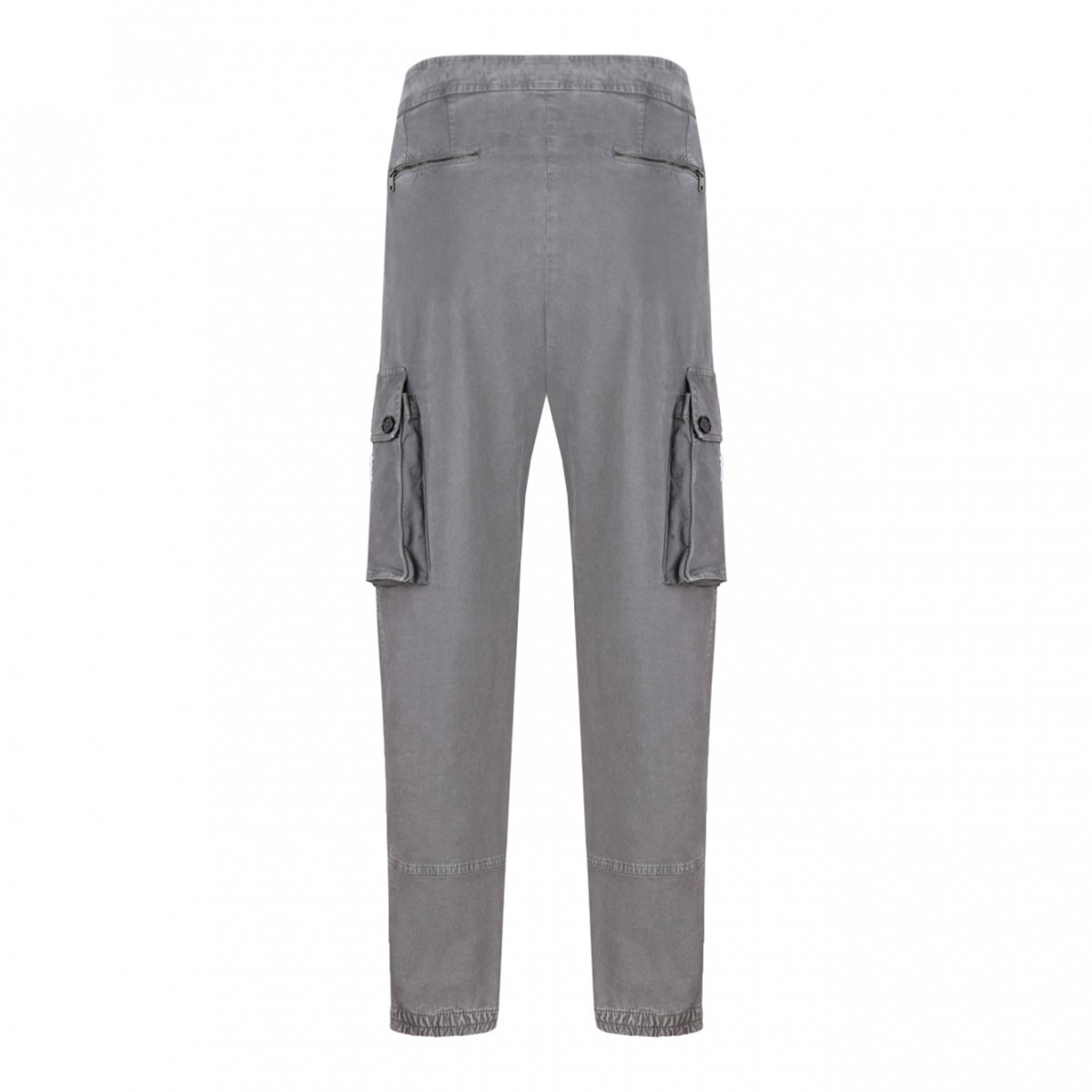 Gray Cotton Cargo Pants