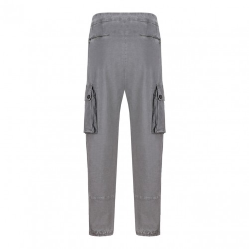 Gray Cotton Cargo Pants
