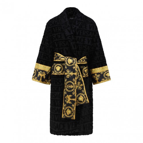 Black I Love Baroque Bathrobe