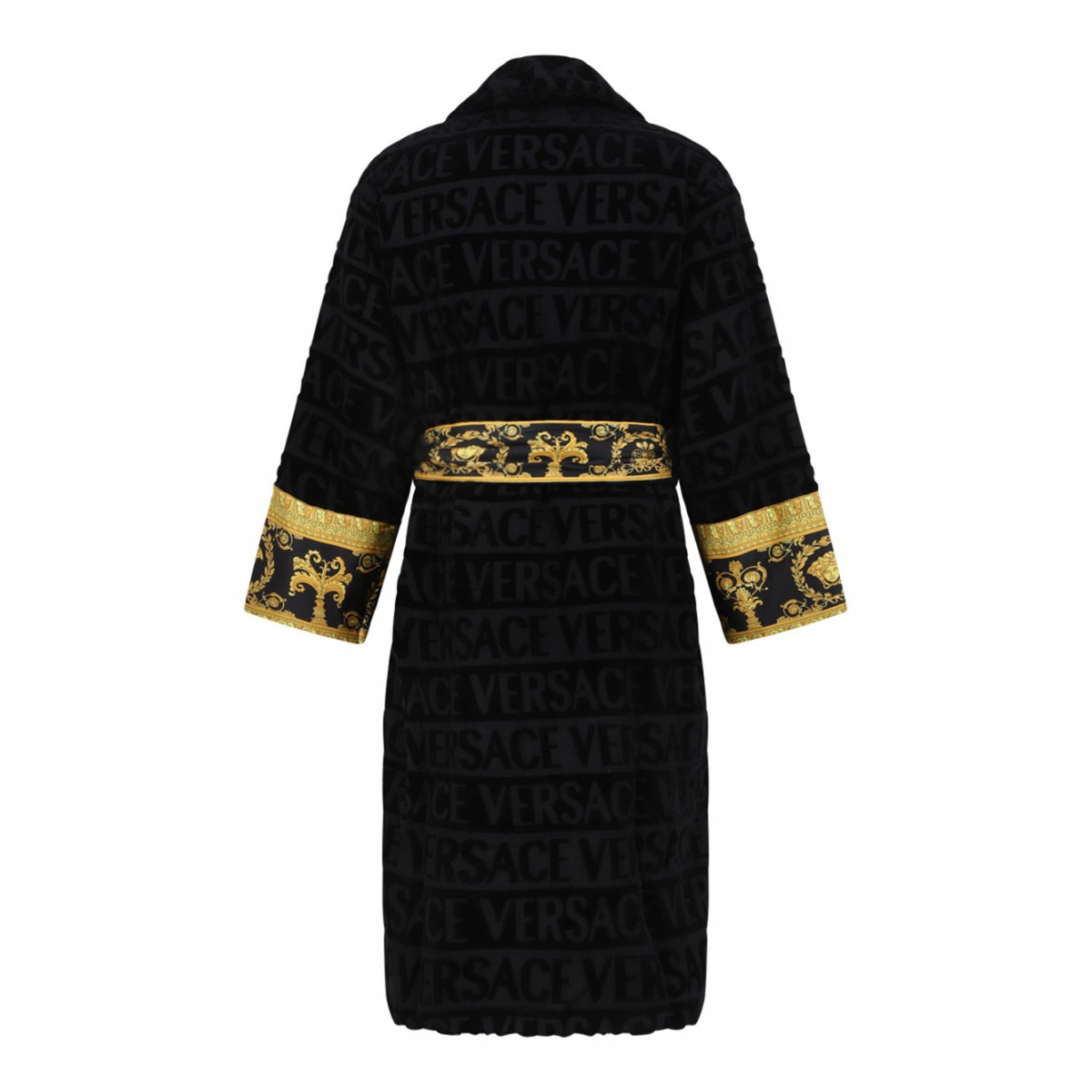 Black I Love Baroque Bathrobe