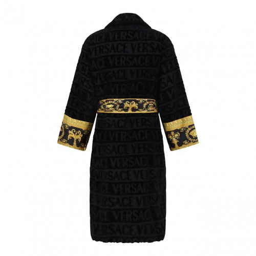 Black I Love Baroque Bathrobe