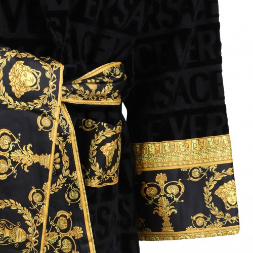 Black I Love Baroque Bathrobe