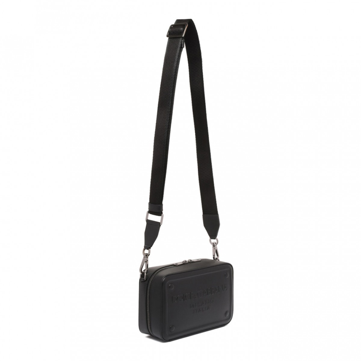 Black Logo Embossed Shoulder Strap