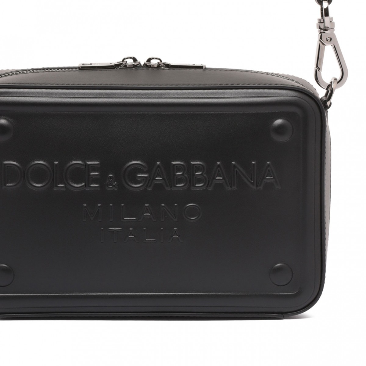 Black Logo Embossed Shoulder Strap