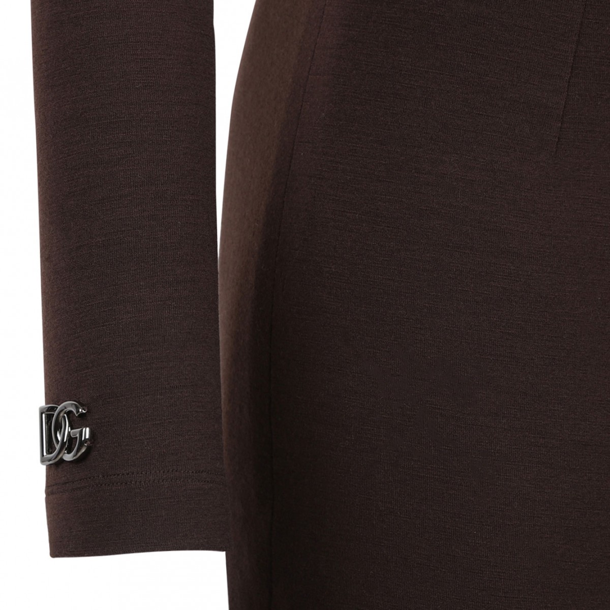 Brown Wrap Midi Dress