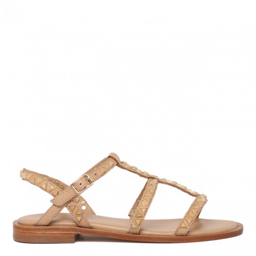 Beige Polinesia Studded Sandals