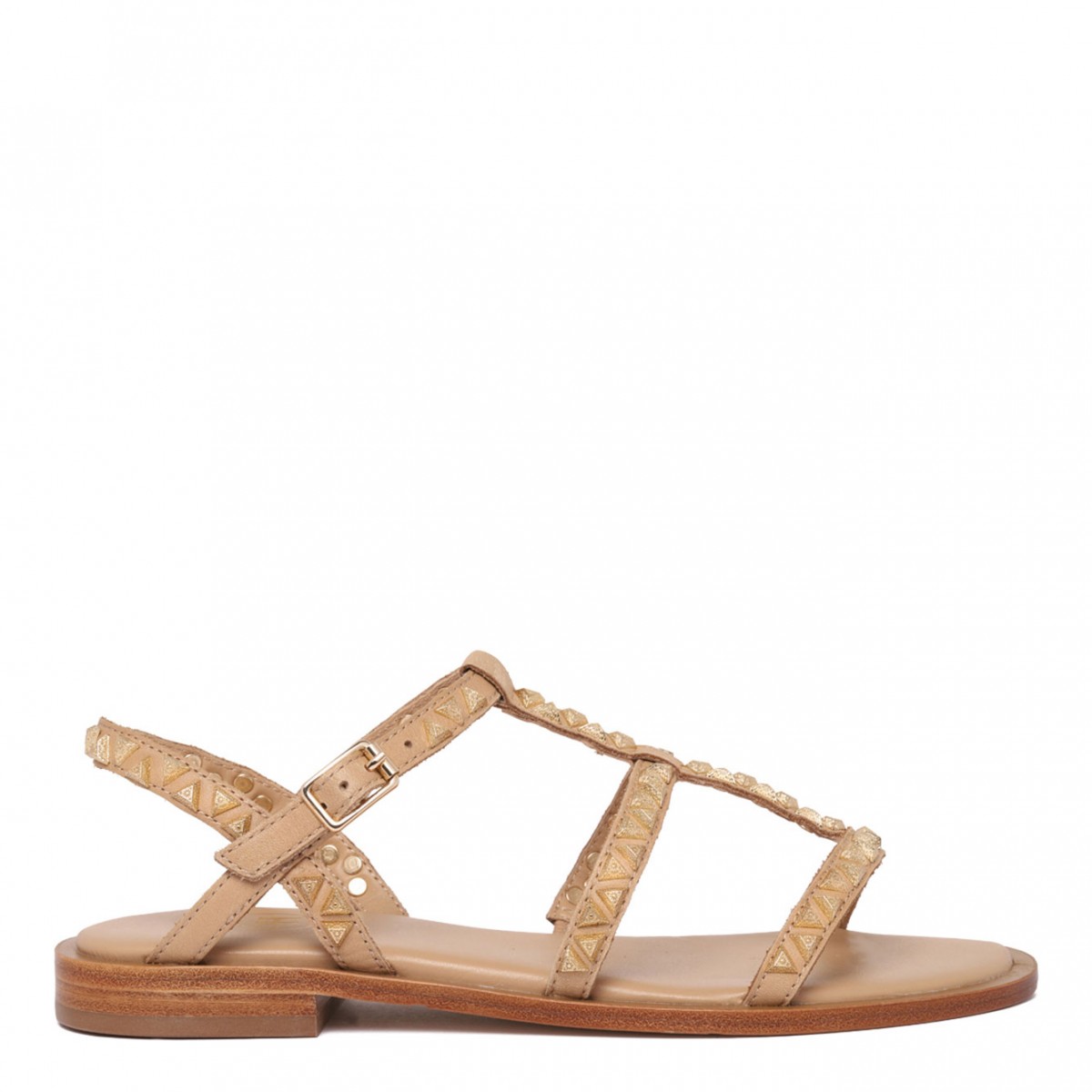 Beige Polinesia Studded Sandals
