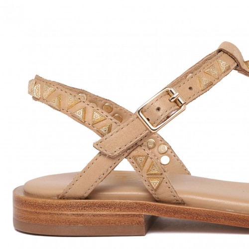 Beige Polinesia Studded Sandals
