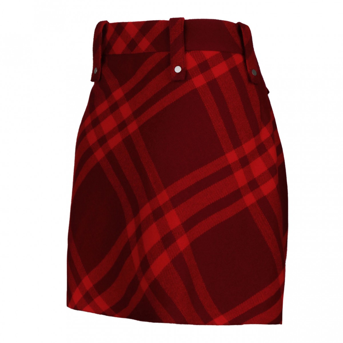 Check Pattern Wool Miniskirt