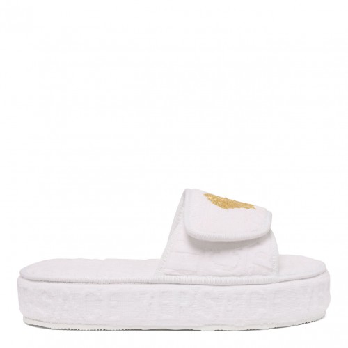 White Medusa Head Platform Slippers