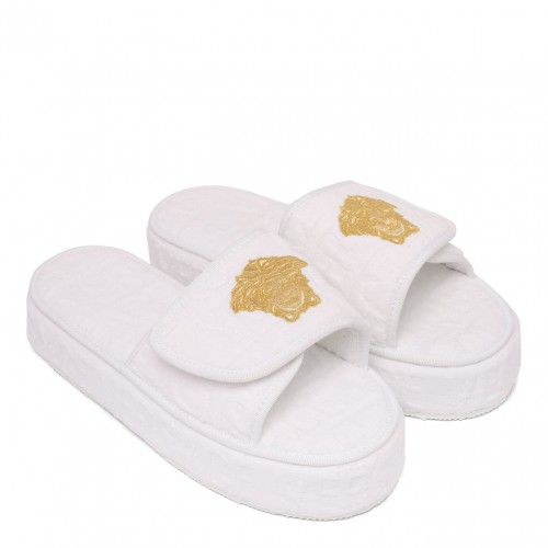 White Medusa Head Platform Slippers