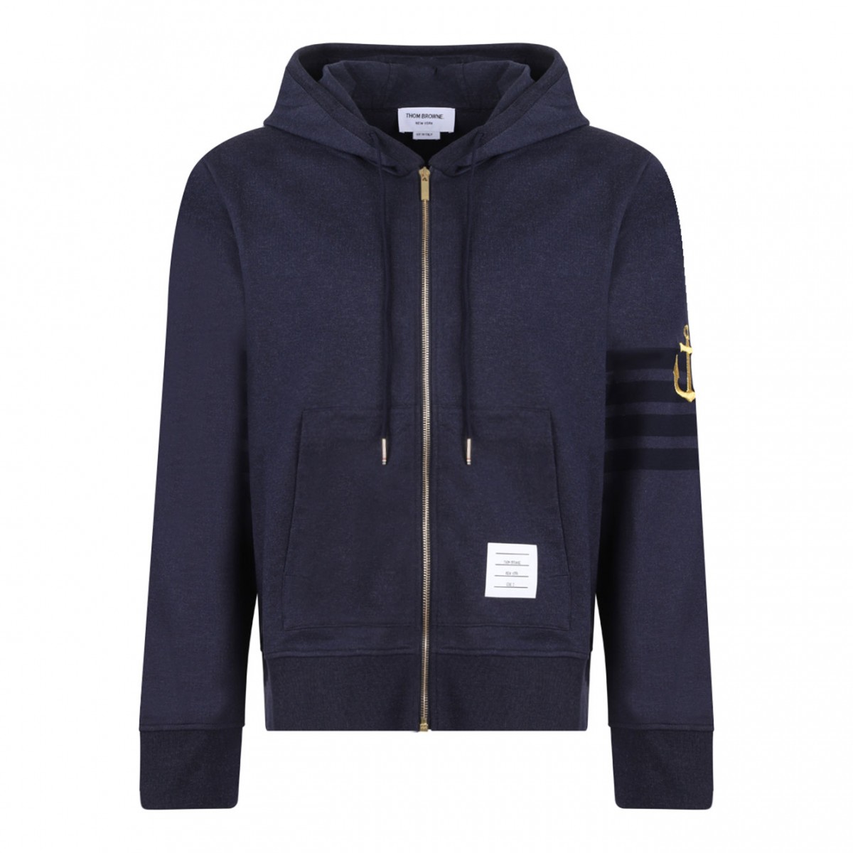 Navy Blue Anchor Zip Up Hoodie