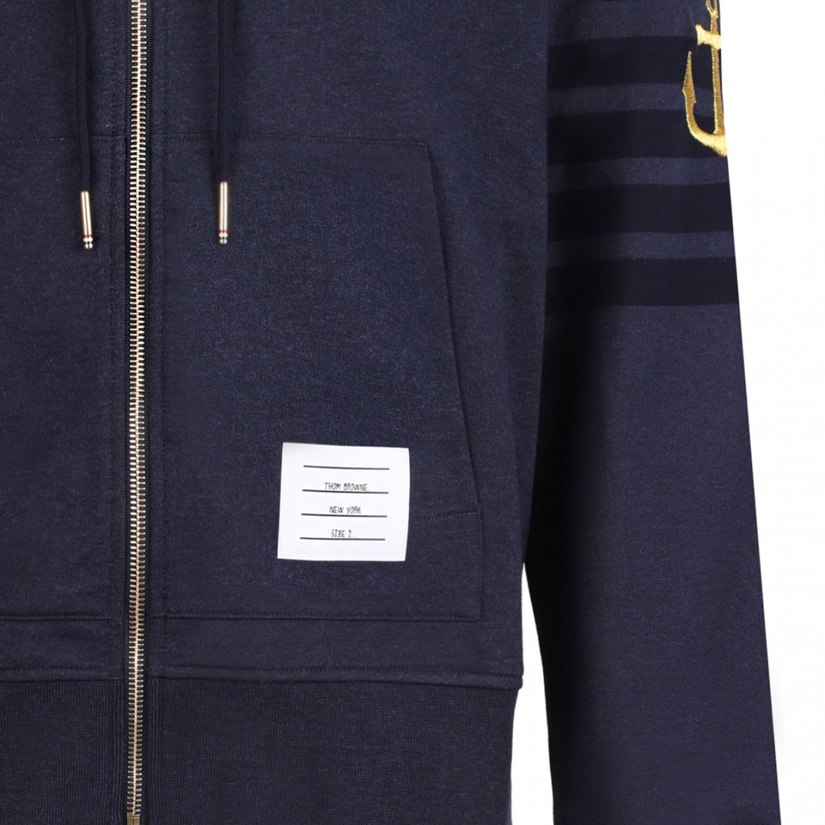 Navy Blue Anchor Zip Up Hoodie