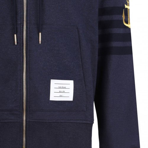 Navy Blue Anchor Zip Up Hoodie