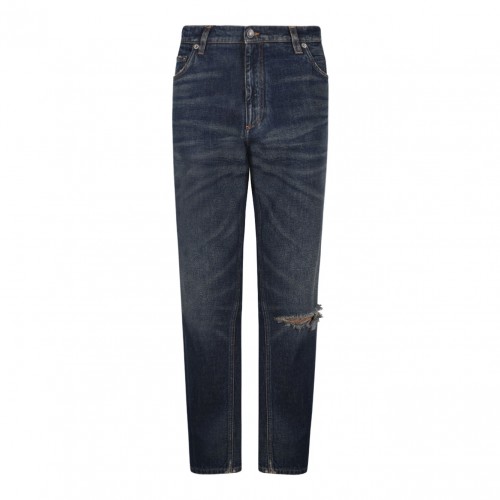 Blue Straight Leg Jeans
