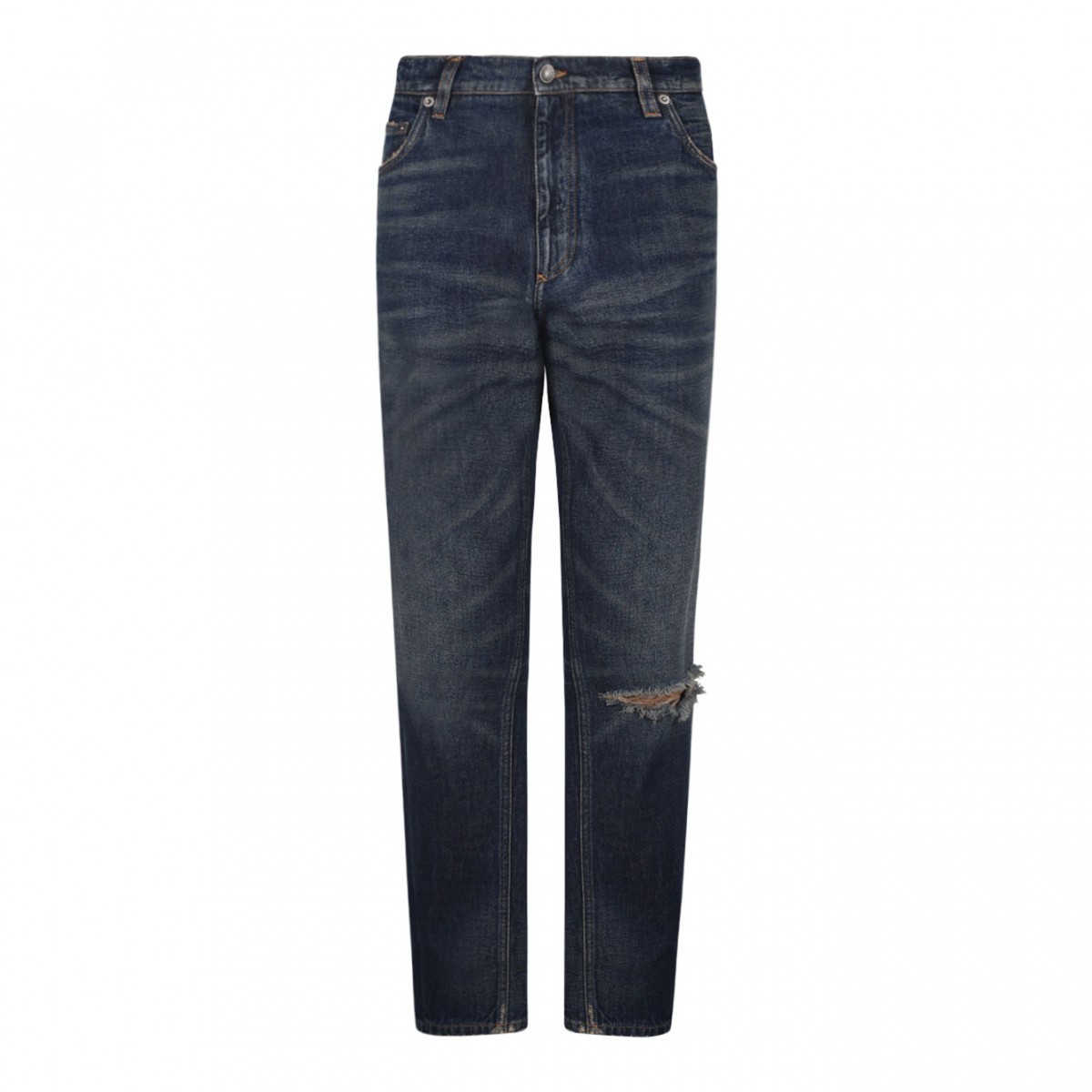 Blue Straight Leg Jeans