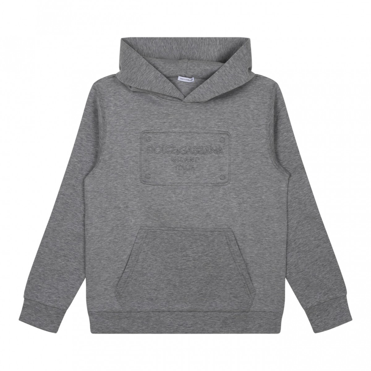 Grey Logo Print Hoodie