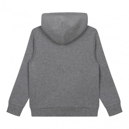 Grey Logo Print Hoodie