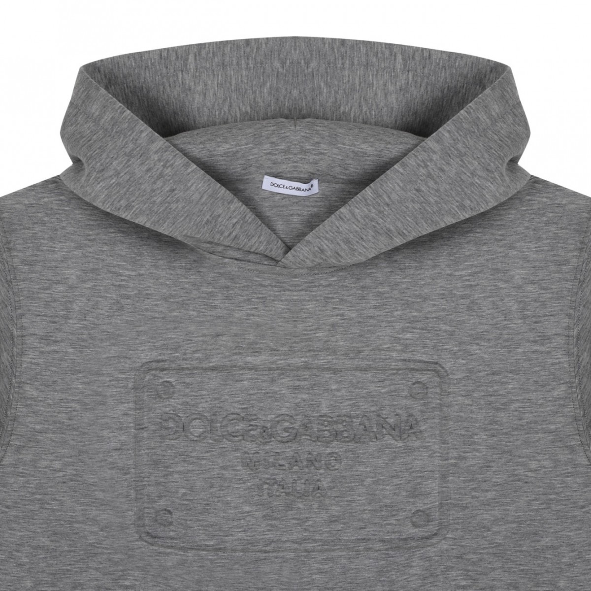 Grey Logo Print Hoodie