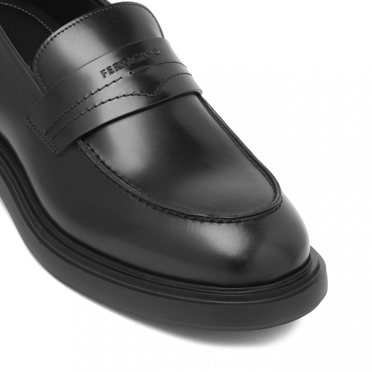 Black Penny Slot Loafers