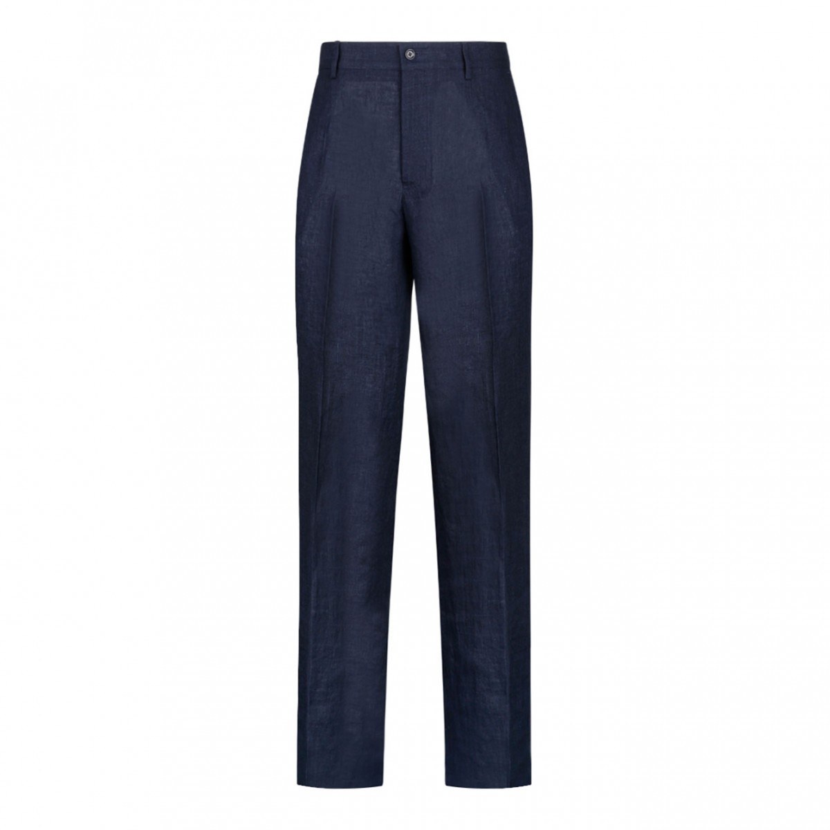 Blue Wide-Leg Linen Pants