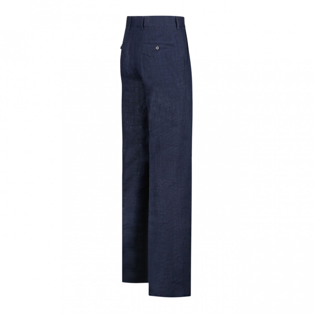 Blue Wide-Leg Linen Pants