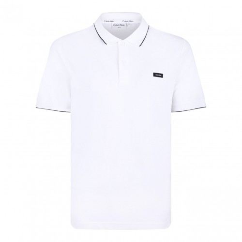 White Logo Patch Polo Shirt