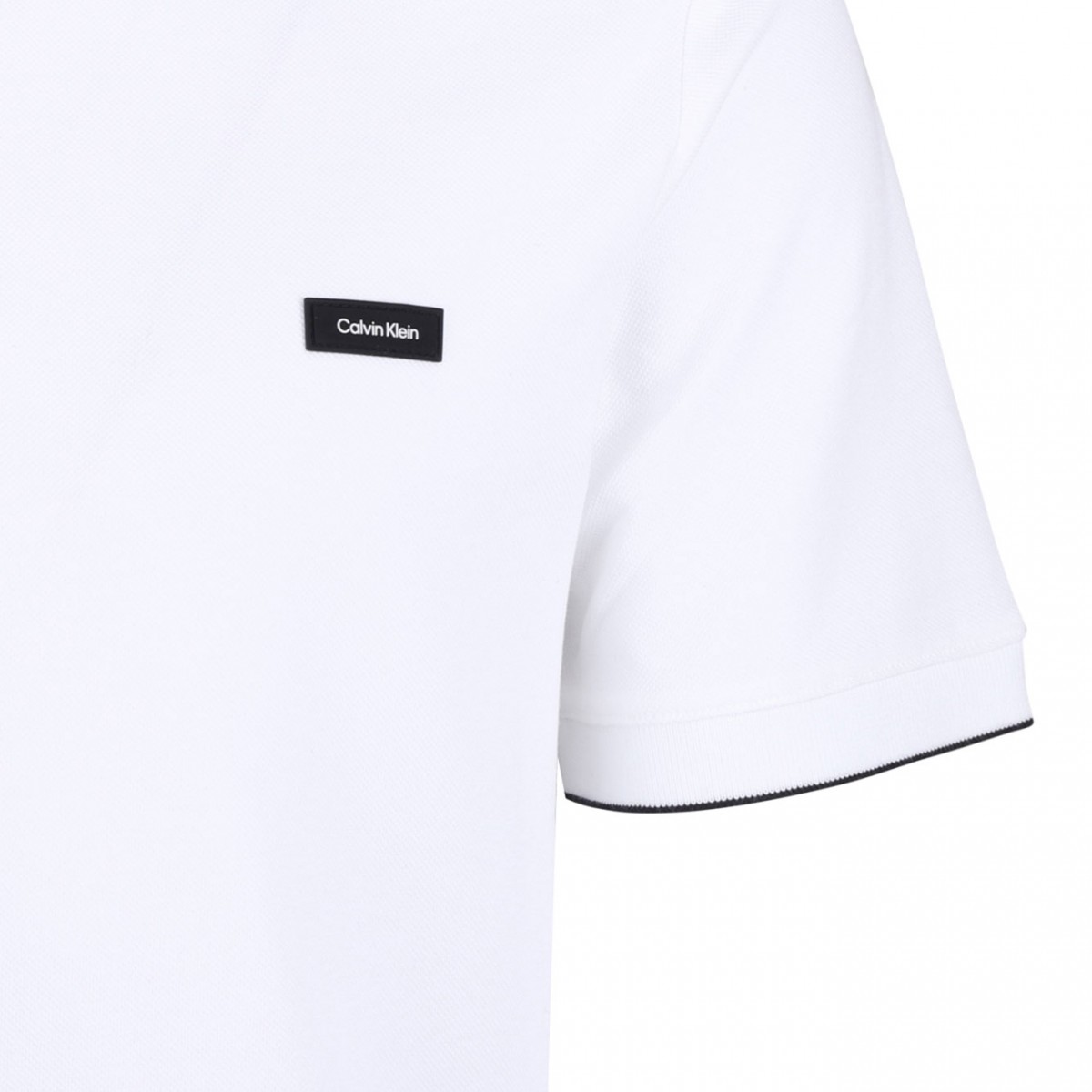 White Logo Patch Polo Shirt