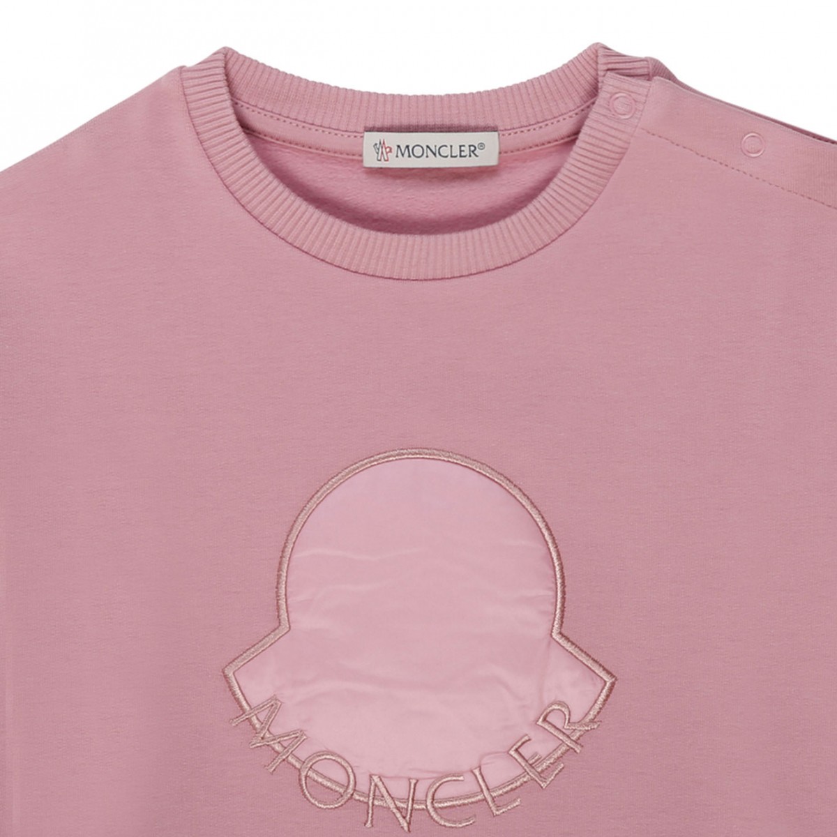 Pink Cotton Logo Embroidered Dress
