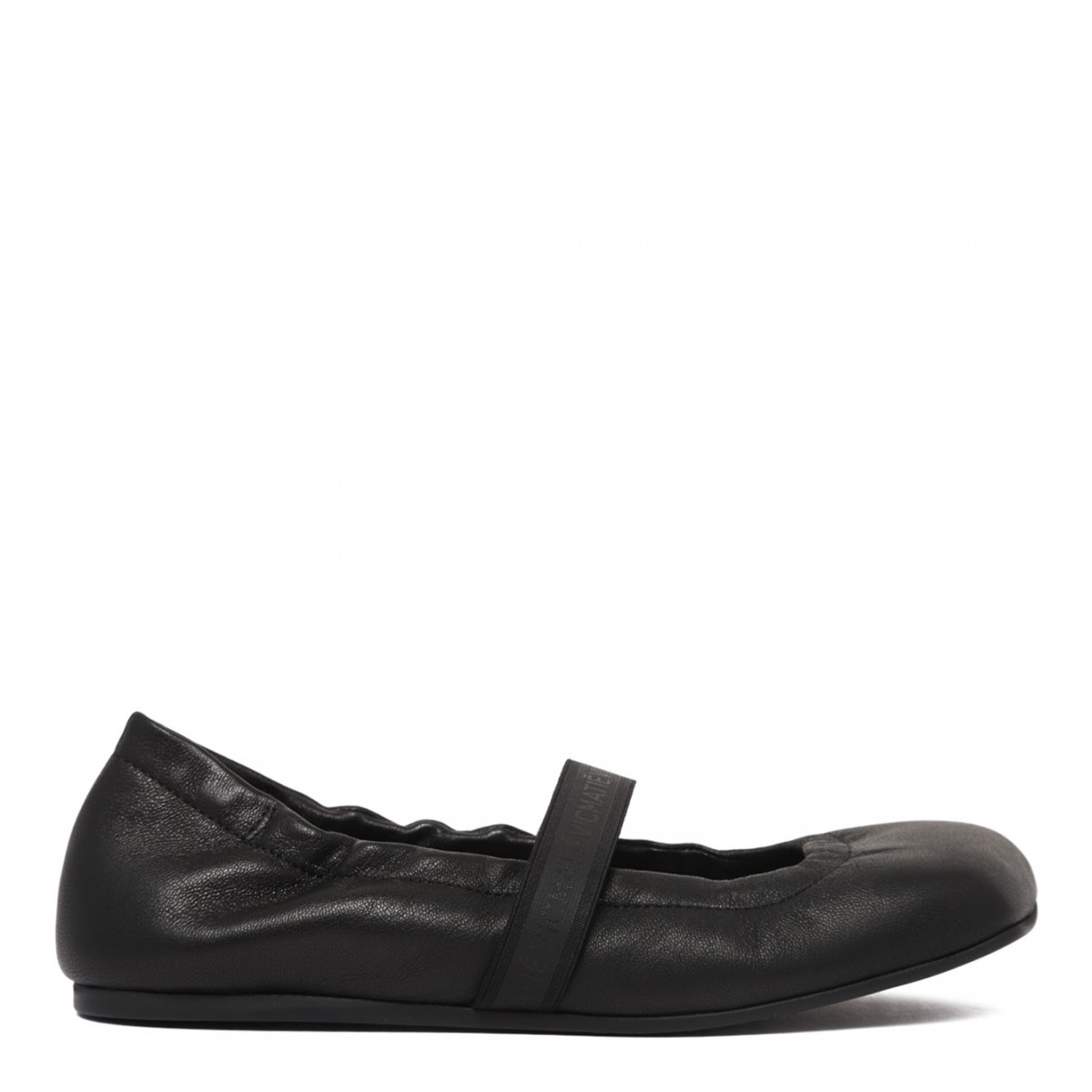 Black Leather Ballerina Shoes