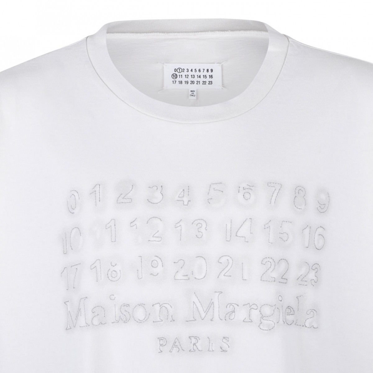 Ecru Numbers Embroidered T-Shirt