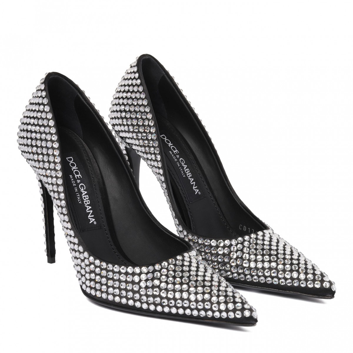 Black Rhinestone Embellished Pumps