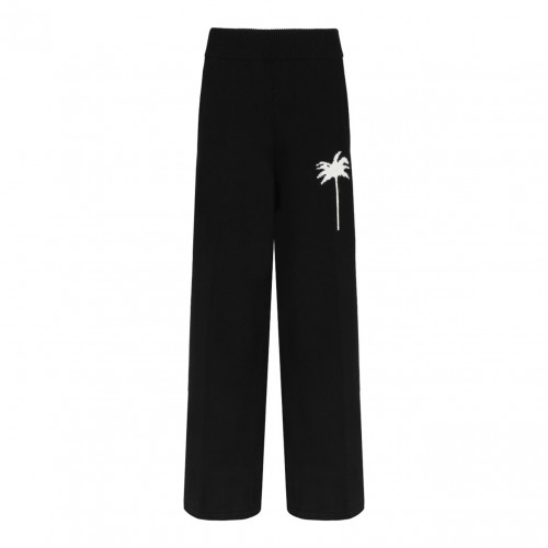 Black Palm Tree Knitted Trousers
