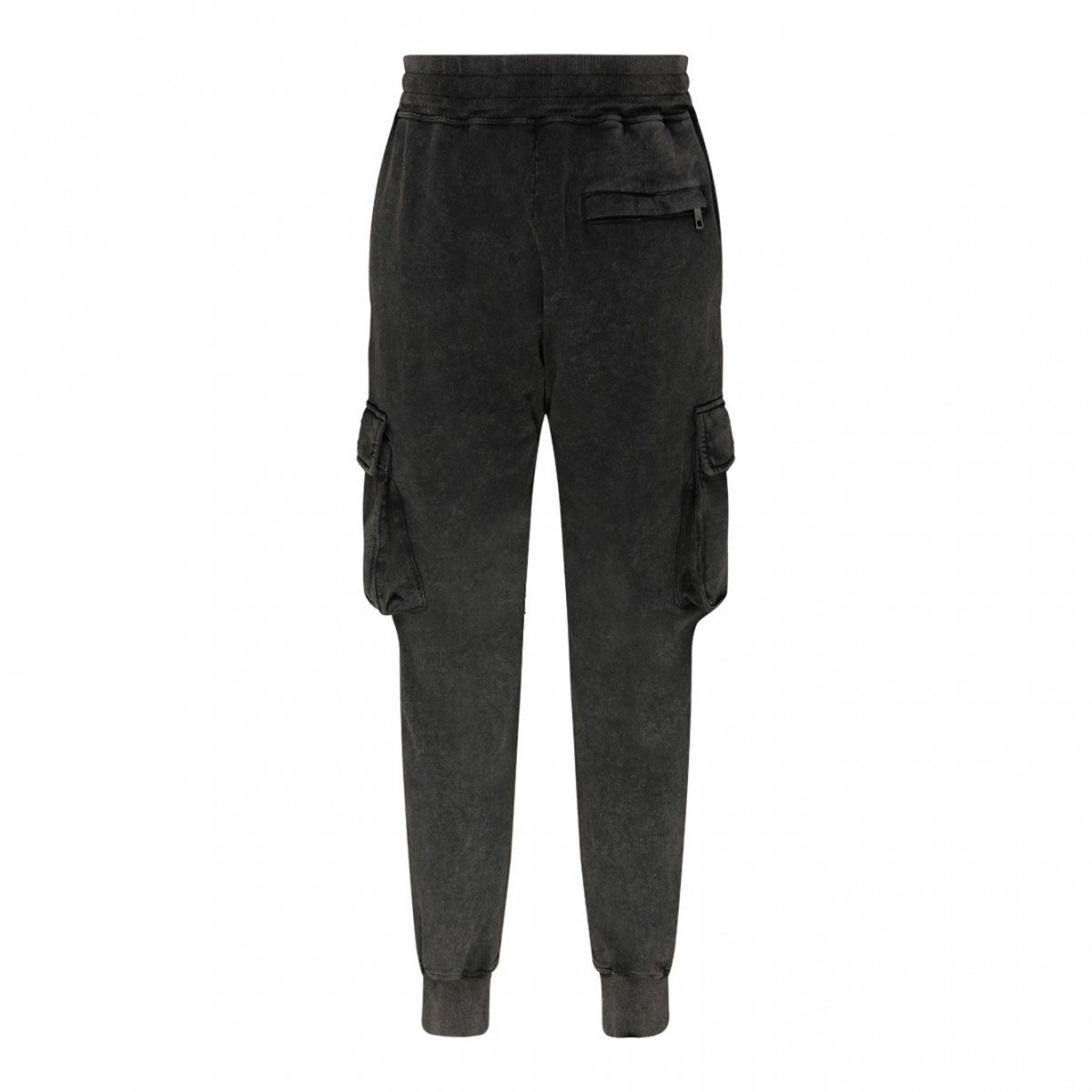 Dark Grey Tapered Cargo Trousers