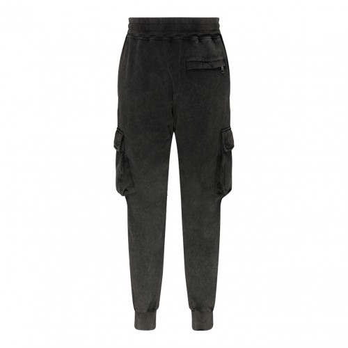 Dark Grey Tapered Cargo Trousers