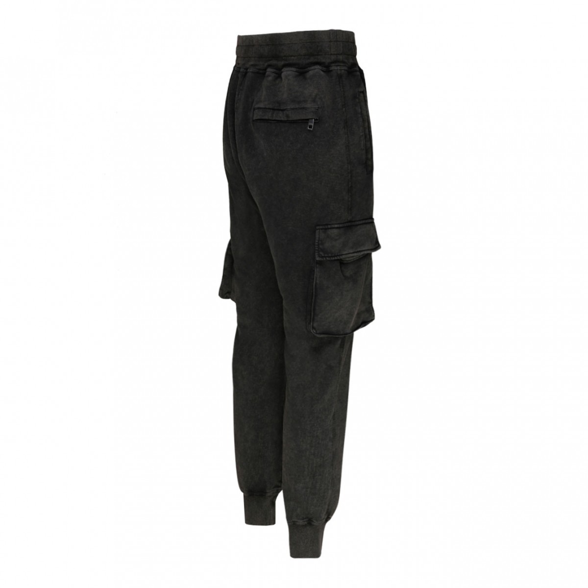 Dark Grey Tapered Cargo Trousers