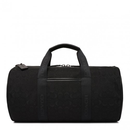 Black Theo Duffel Bag In Signature Jacquard
