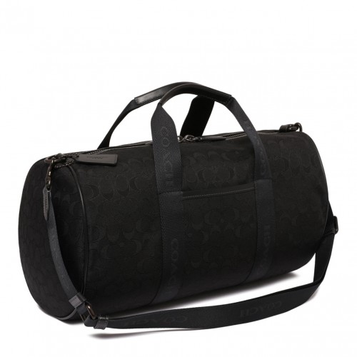 Black Theo Duffel Bag In Signature Jacquard