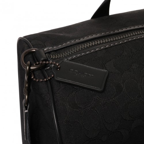Black Theo Duffel Bag In Signature Jacquard
