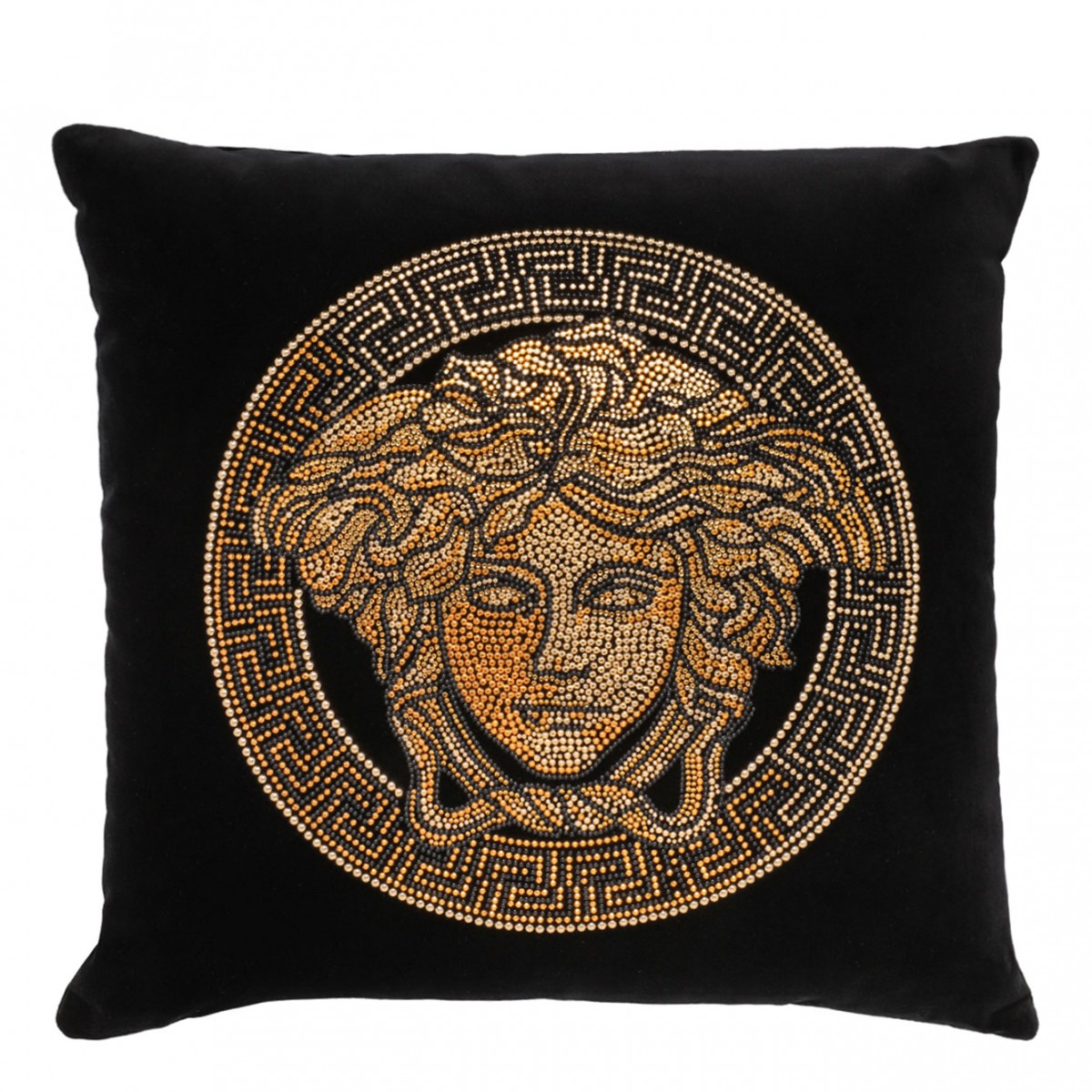 Black Icon Cushion With Studs