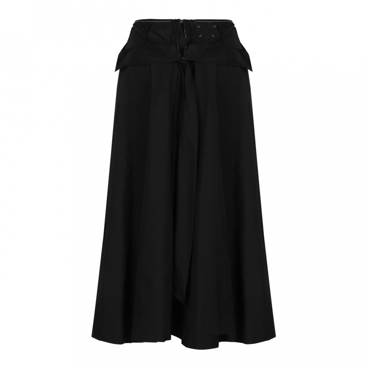 Taffeta Black Midi Skirt