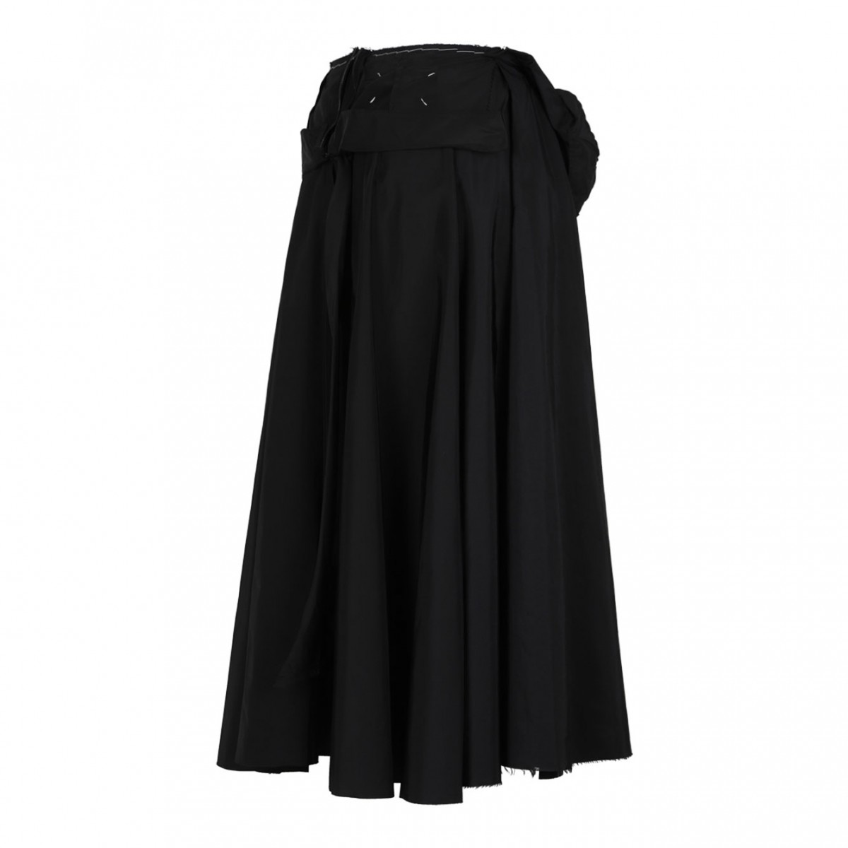 Taffeta Black Midi Skirt