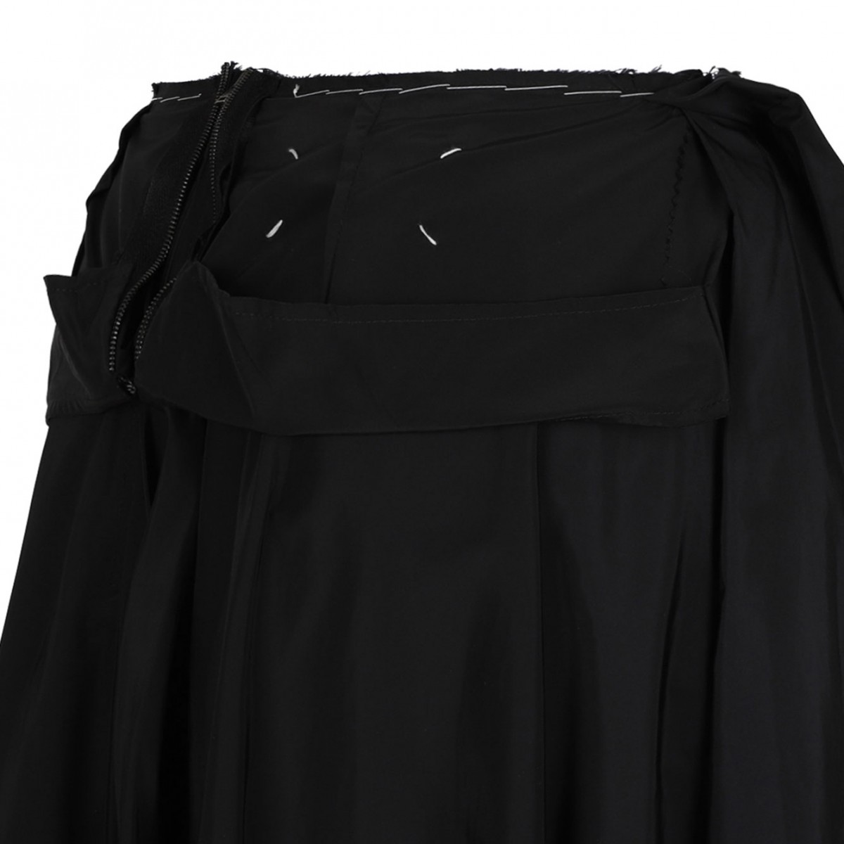 Taffeta Black Midi Skirt