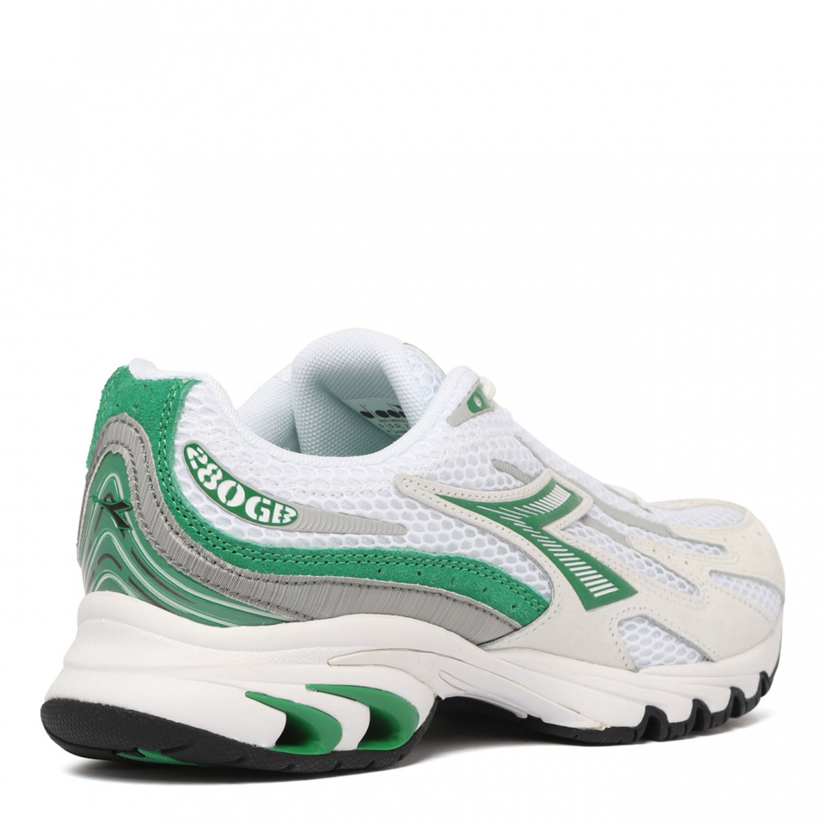 White and Green Mythos Propulsion 80 Sneakers