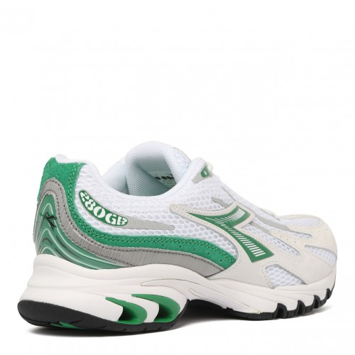 White and Green Mythos Propulsion 80 Sneakers