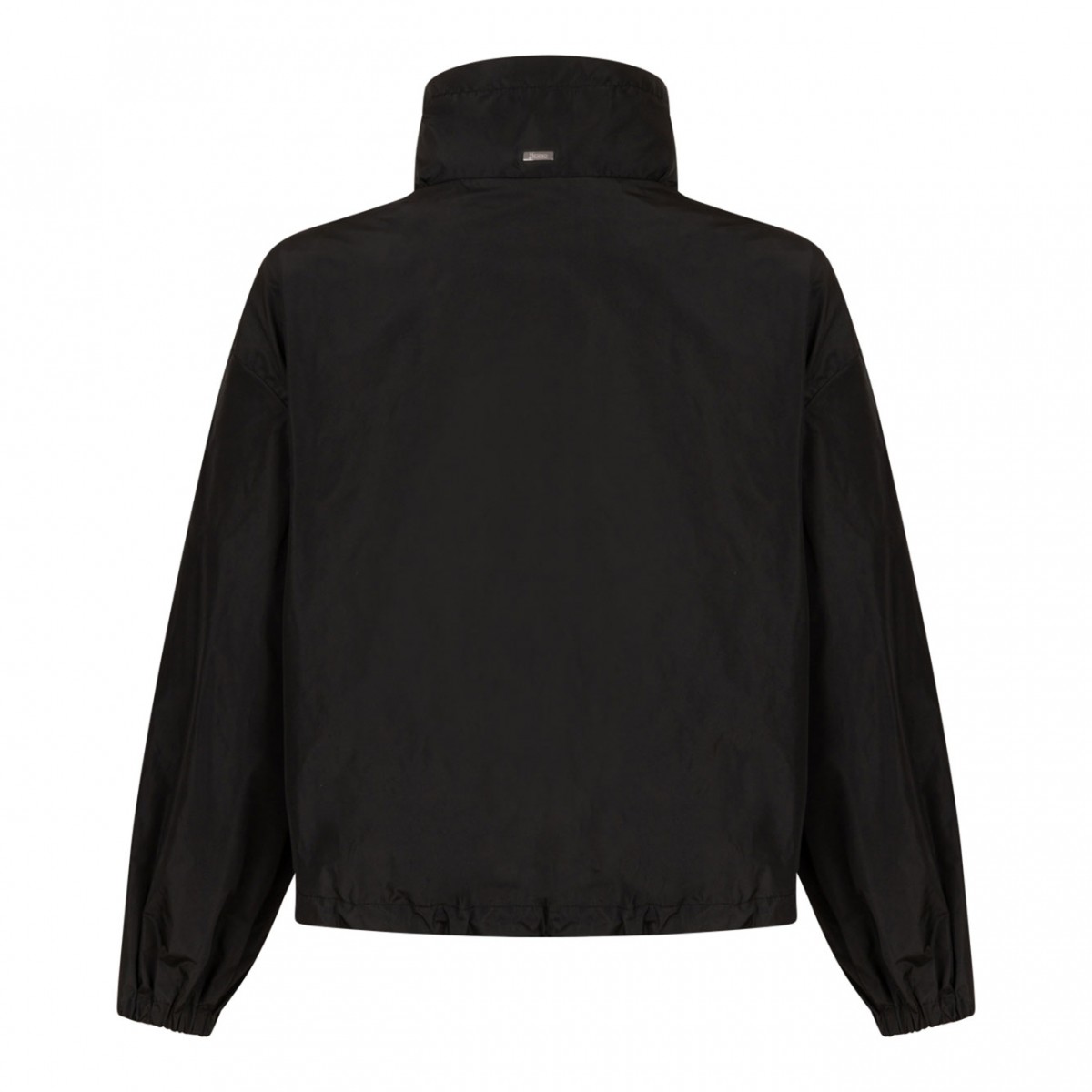 Black Drawstring Collar Jacket