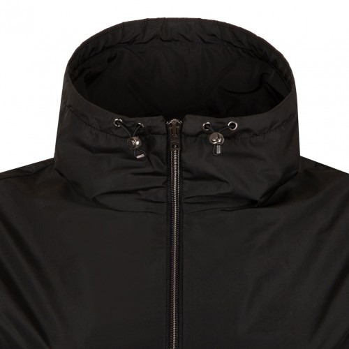 Black Drawstring Collar Jacket