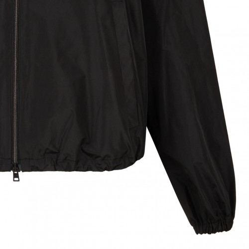 Black Drawstring Collar Jacket