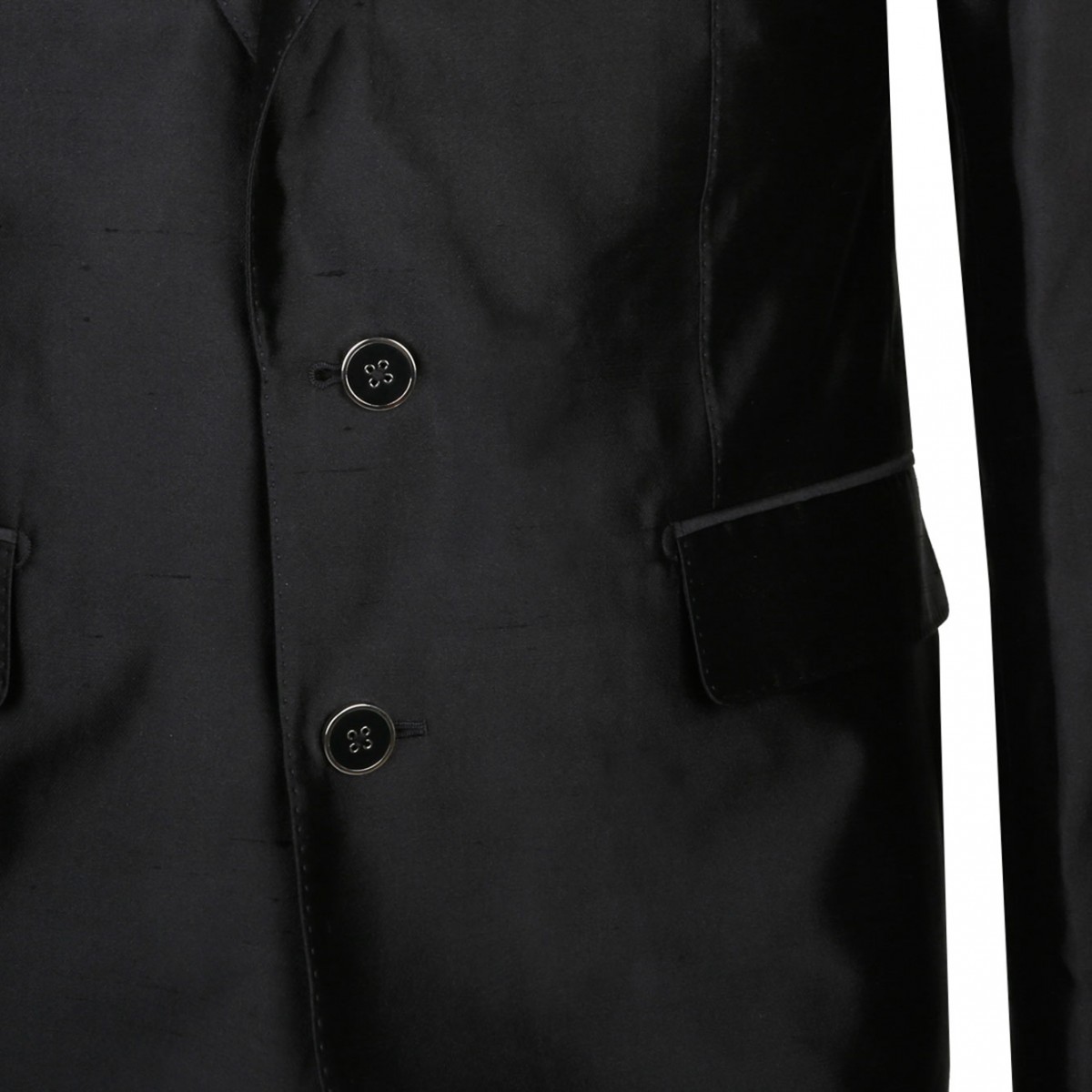 Black Silk Single Breasted Suit