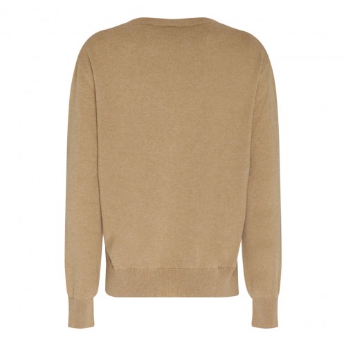 Dune Brown Cashmere Logo Embroidered Jumper 2